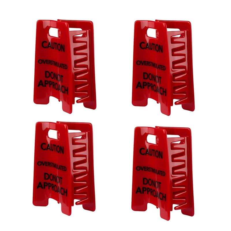"Overstimulated" Warning Sign Novelty Hair Clip