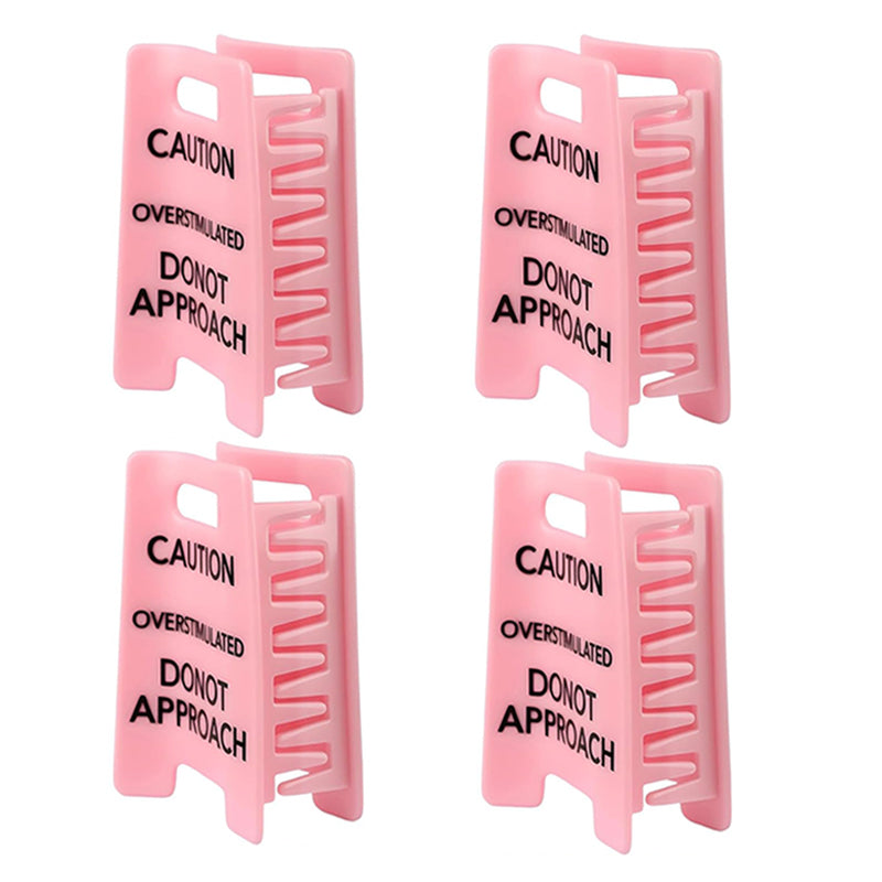 "Overstimulated" Warning Sign Novelty Hair Clip