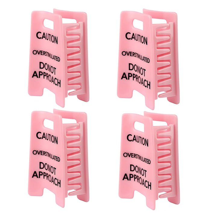 "Overstimulated" Warning Sign Novelty Hair Clip