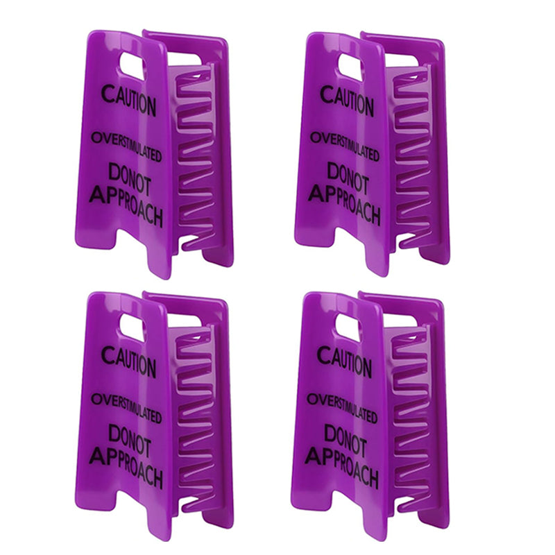 "Overstimulated" Warning Sign Novelty Hair Clip