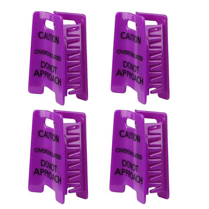 "Overstimulated" Warning Sign Novelty Hair Clip