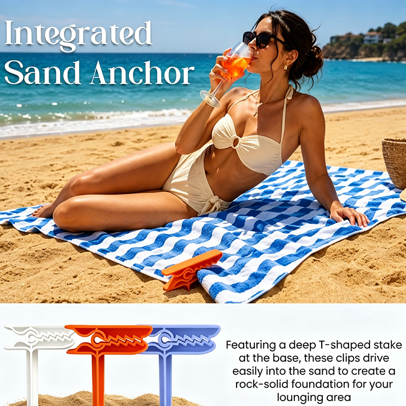 Beach blanket anchor clips