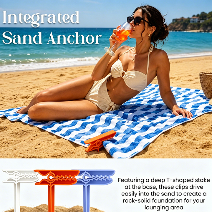 Beach blanket anchor clips