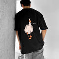 Black "Duck you" Printed Over size T-Shirt