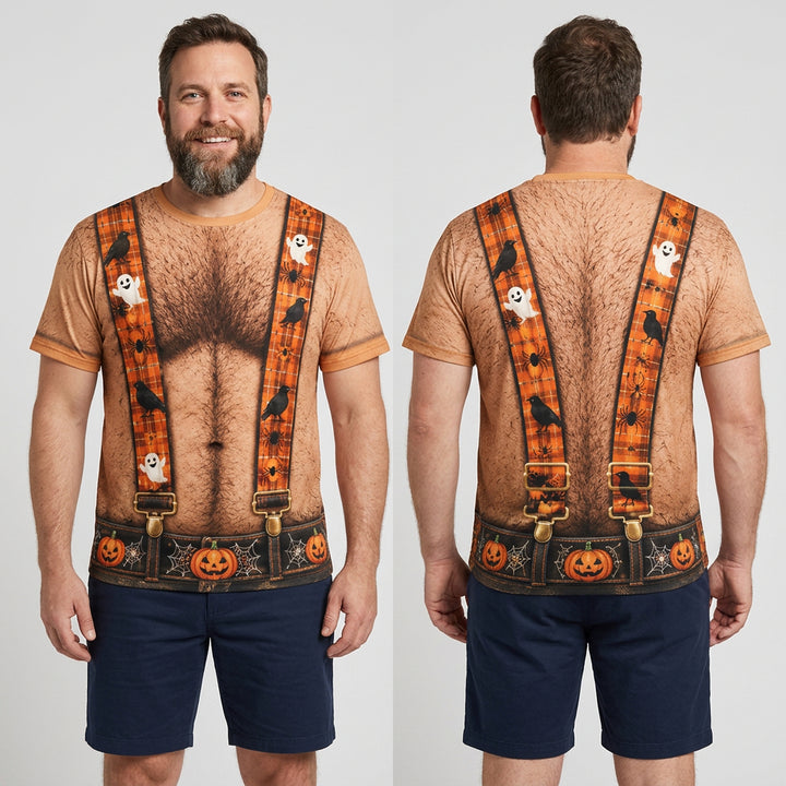 Halloween overalls with a big belly short sleeve