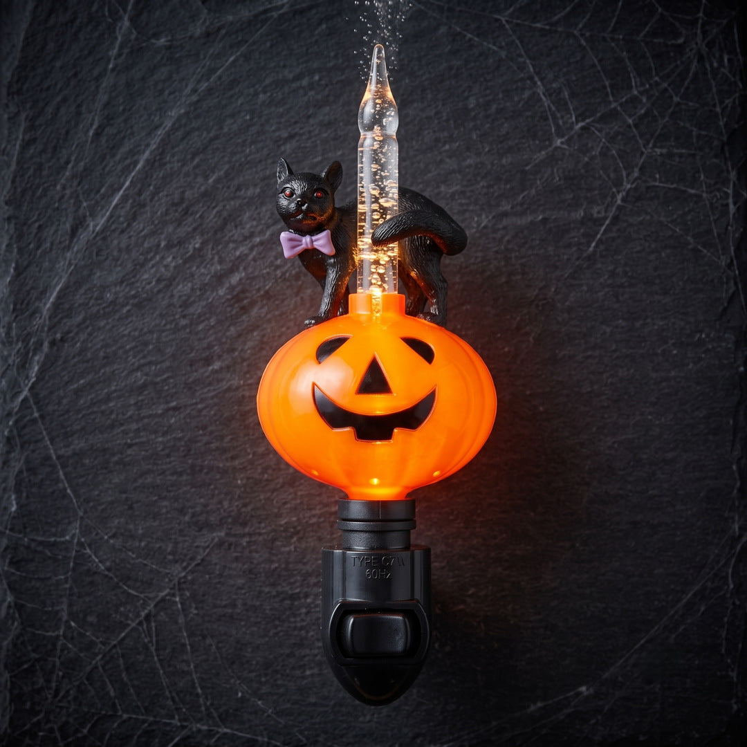 Black Cat Pumpkin Liquid Lamp
