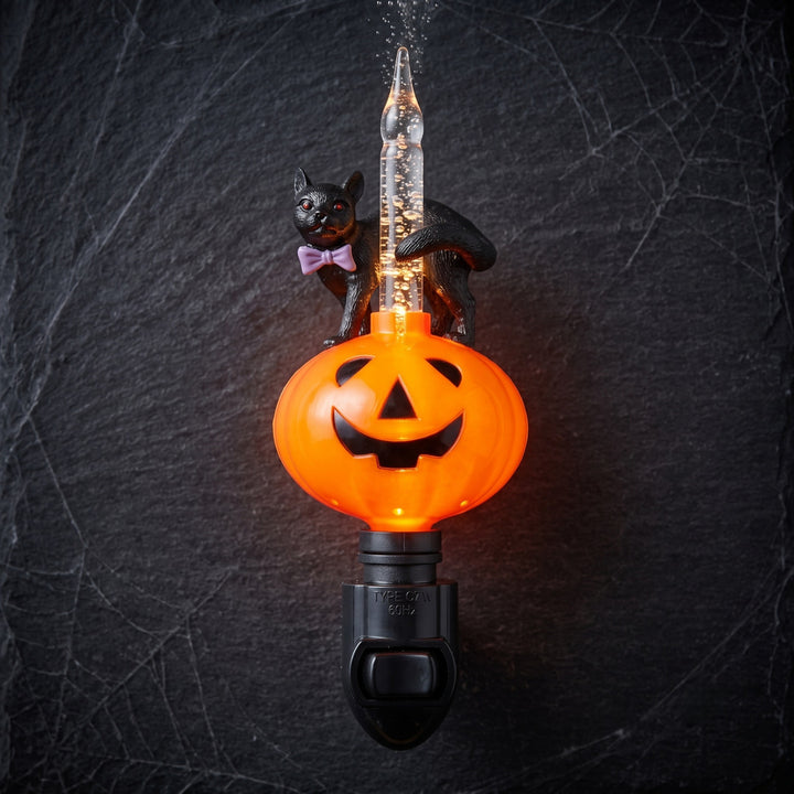 Black Cat Pumpkin Liquid Lamp