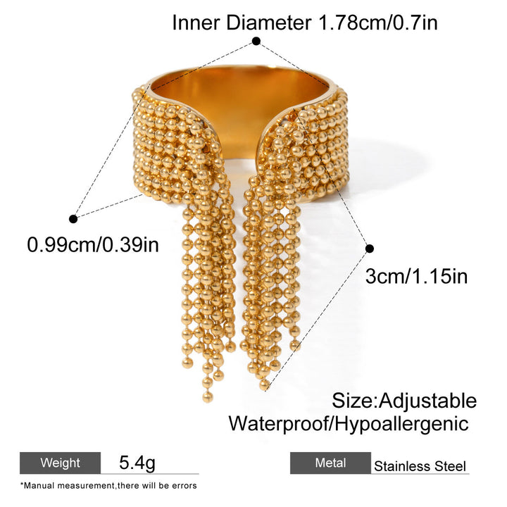 Tassel-shaped adjustable ring