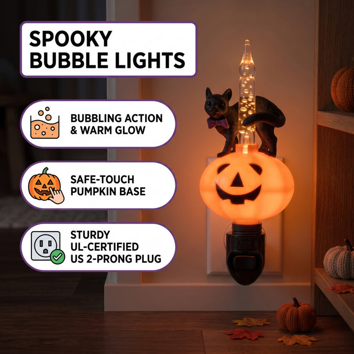 Black Cat Pumpkin Liquid Lamp