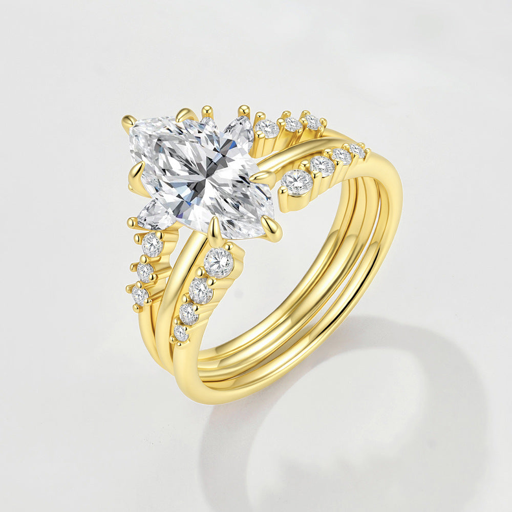 Moissanite stacked rings