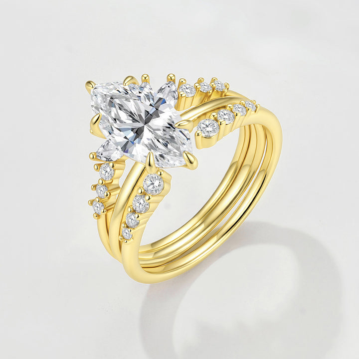 Moissanite stacked rings