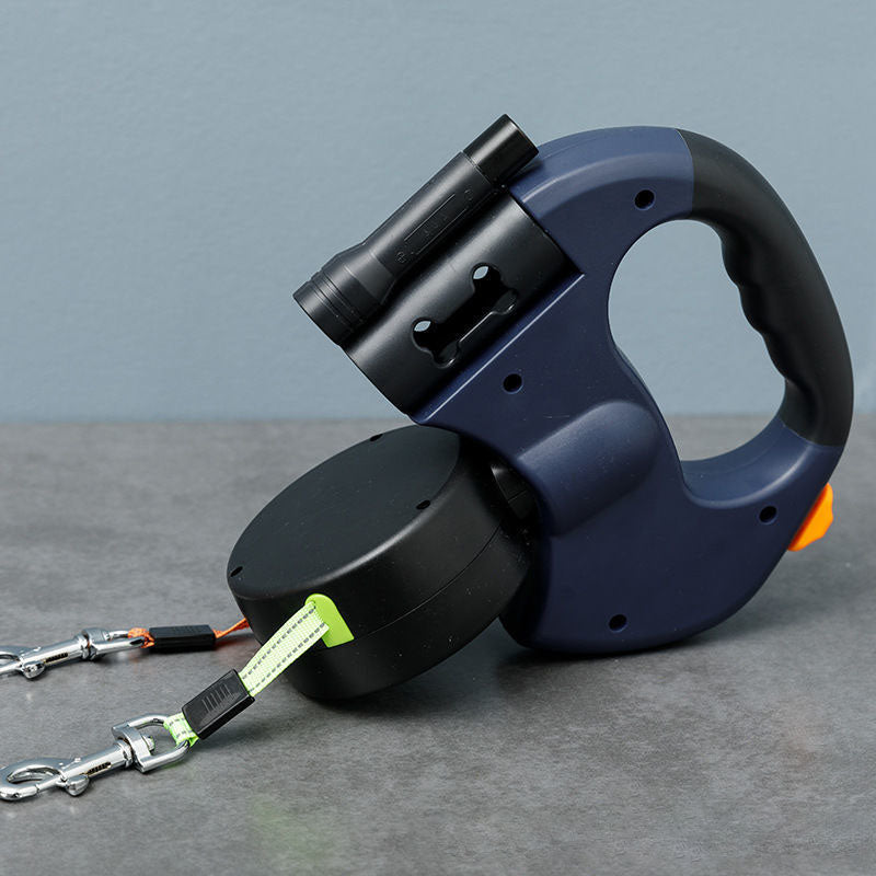 One-to-two automatic telescopic traction rope