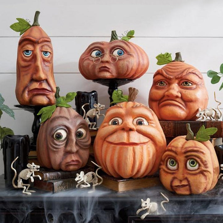Six quirky pumpkin ornaments