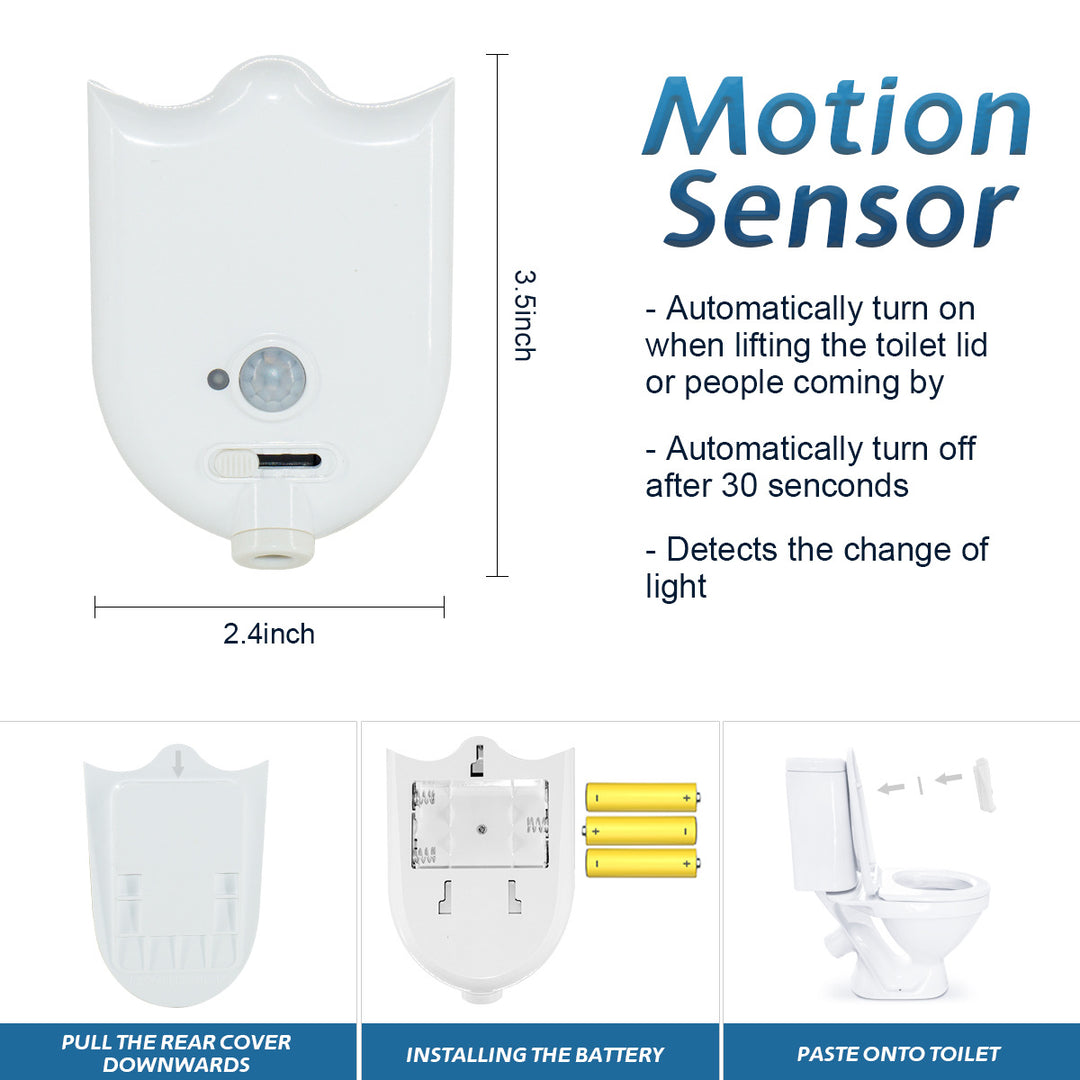 Toilet seat night light projection