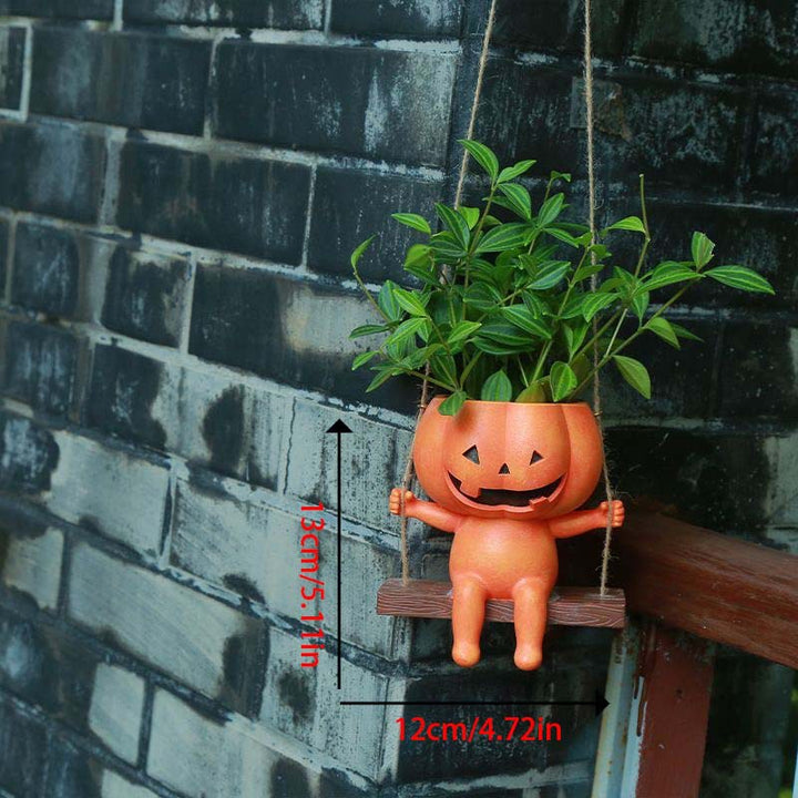 Swing Pumpkin Man Flower Pot
