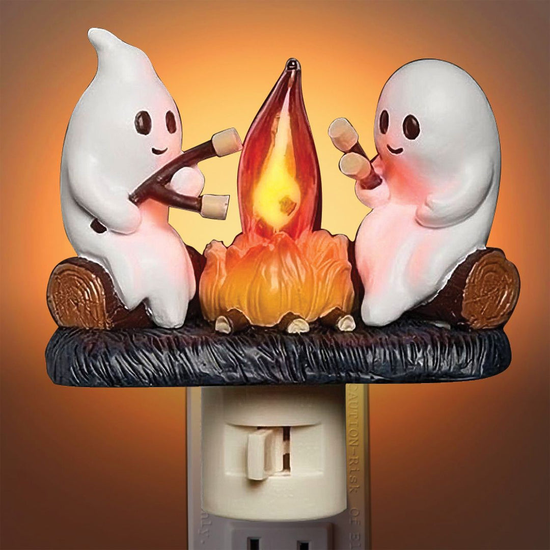Halloween bonfire ghost lights
