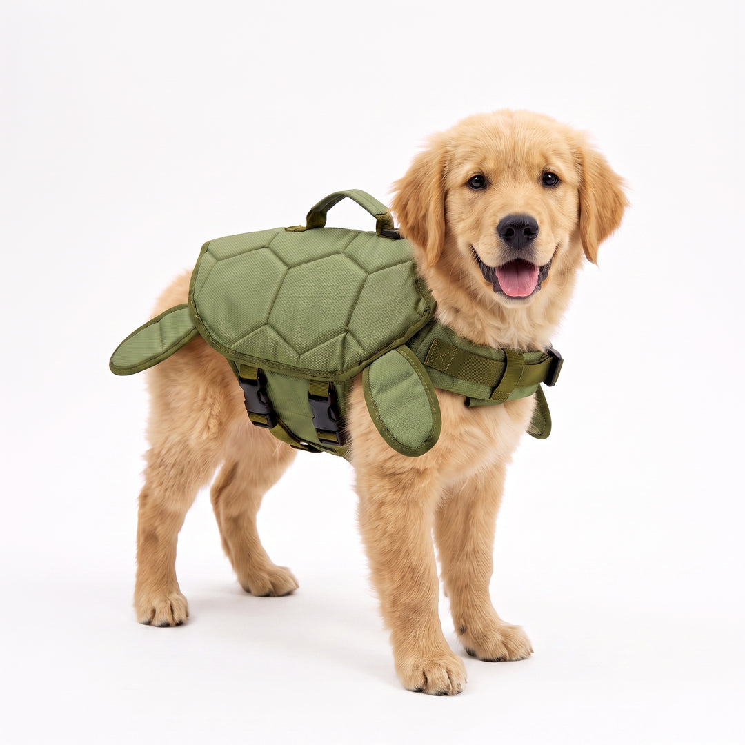 Turtle-shaped pet life jacket
