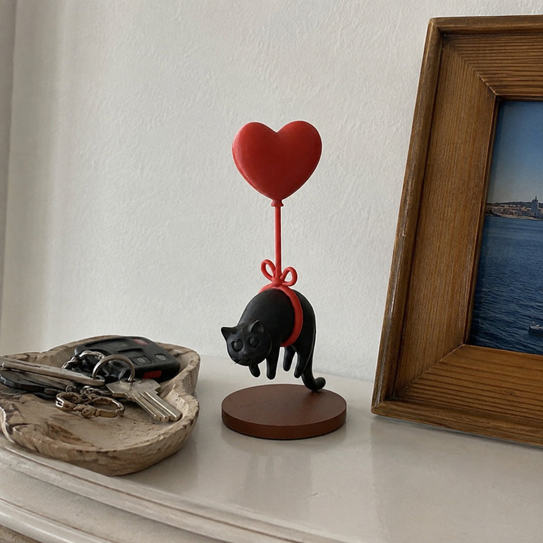 Floating Black Cat Desktop Ornament