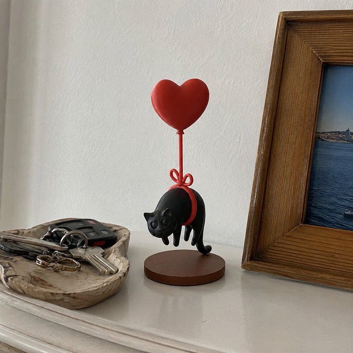 Floating Black Cat Desktop Ornament