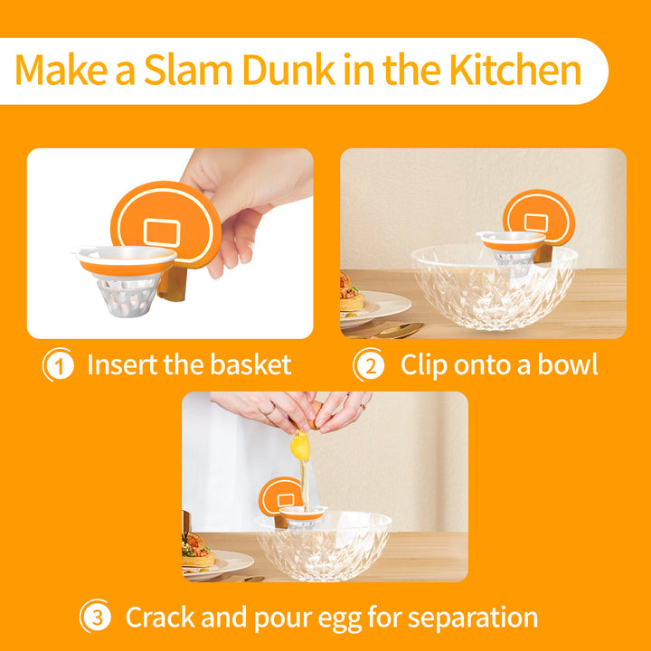 Basketball hoop egg white separator