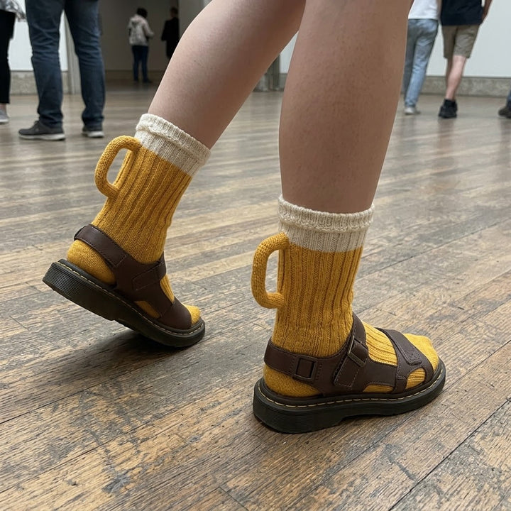 Chunky wool beer socks