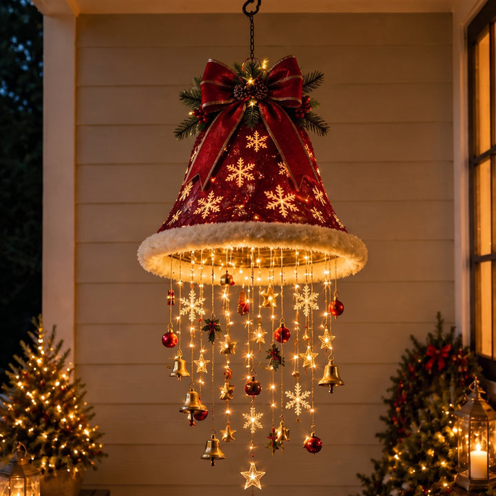 Light‑Up Santa Hat Hanging Decor