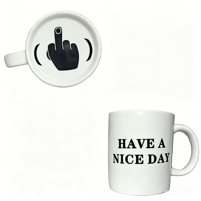 Creative Ceramic Mug with Middle Finger Design