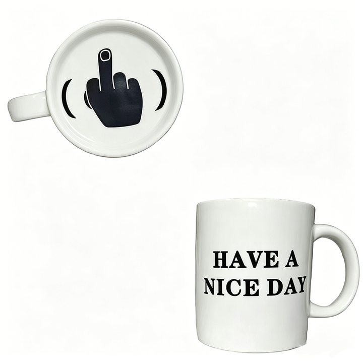 Creative Ceramic Mug with Middle Finger Design