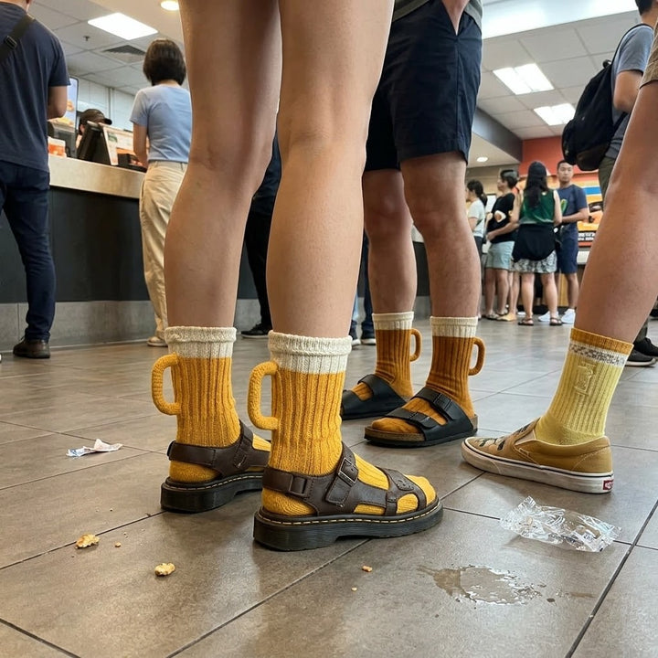 Chunky wool beer socks