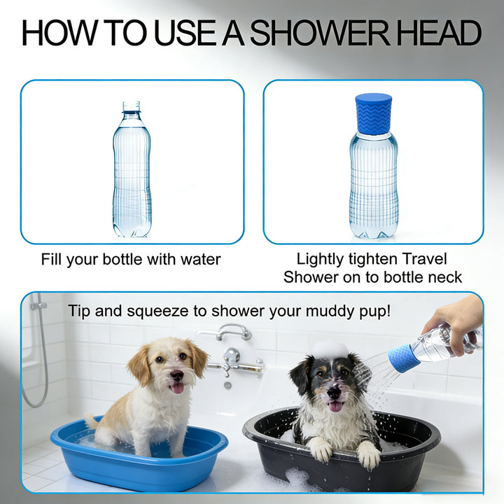 Portable outdoor cleaning shower head