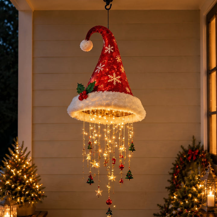 Light‑Up Santa Hat Hanging Decor
