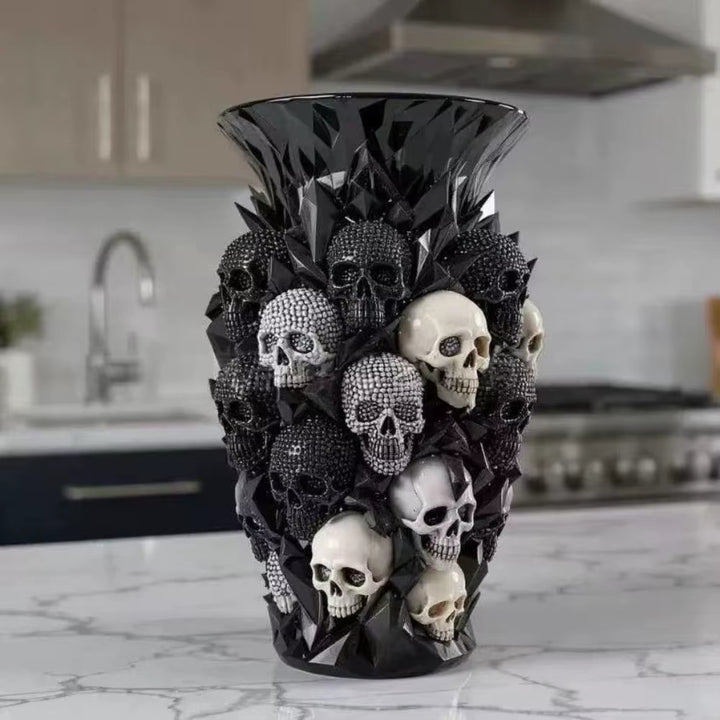 Gothic Diamond Skull Vase