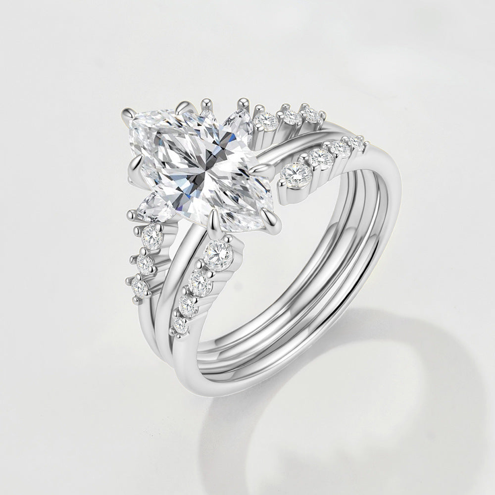 Moissanite stacked rings