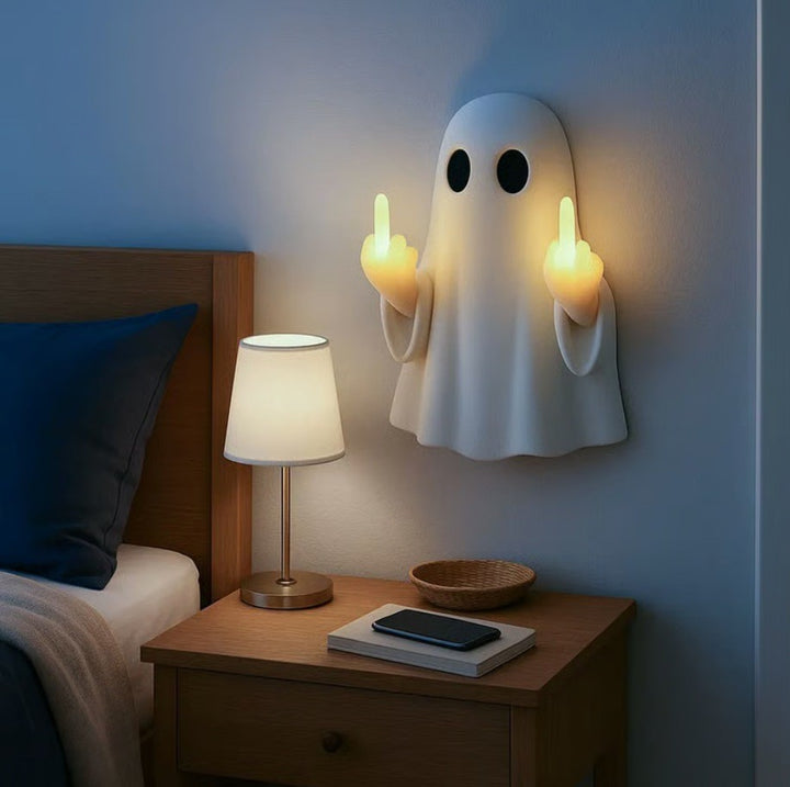 Ghostly middle finger glowing night light