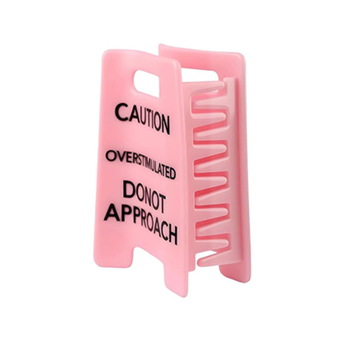 "Overstimulated" Warning Sign Novelty Hair Clip