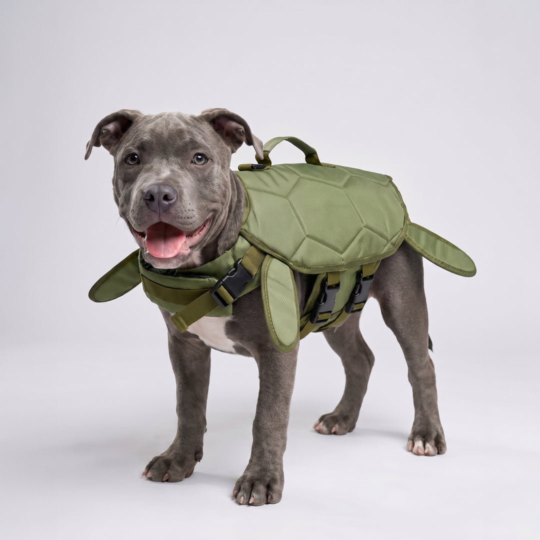 Turtle-shaped pet life jacket