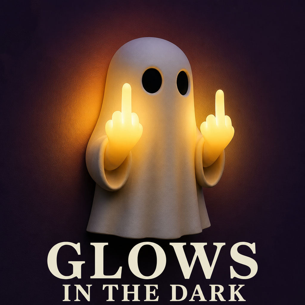 Ghostly middle finger glowing night light