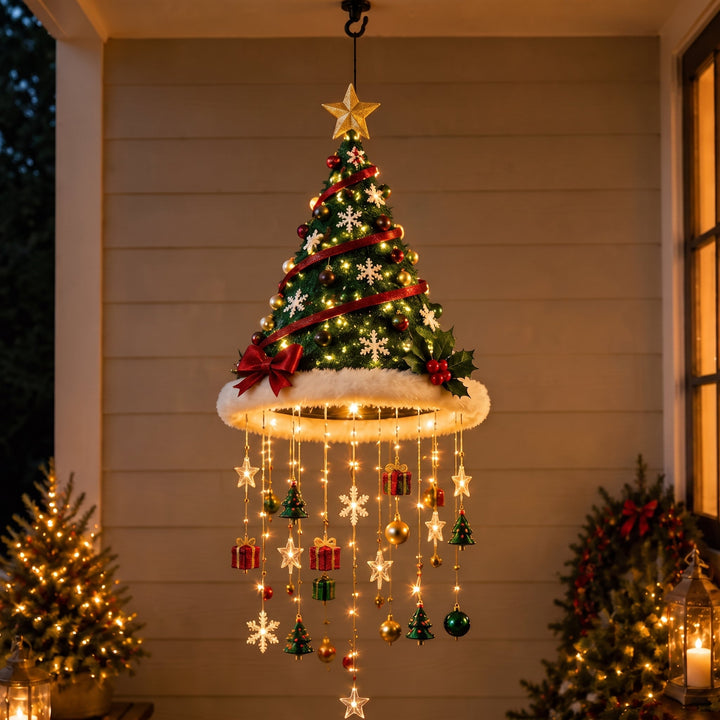 Light‑Up Santa Hat Hanging Decor