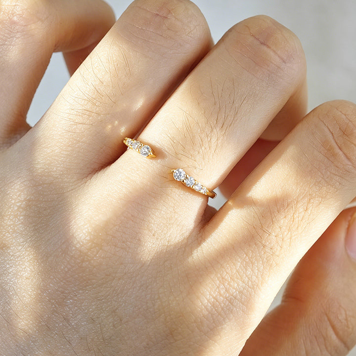 Moissanite stacked rings