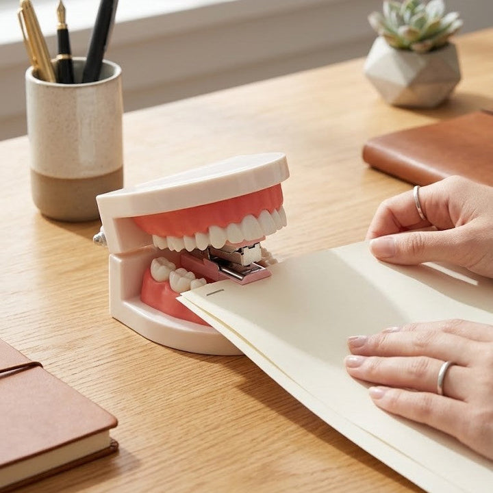 Funny denture stapler creative ornament
