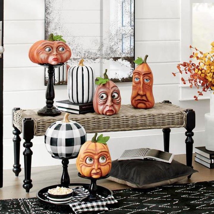 Six quirky pumpkin ornaments