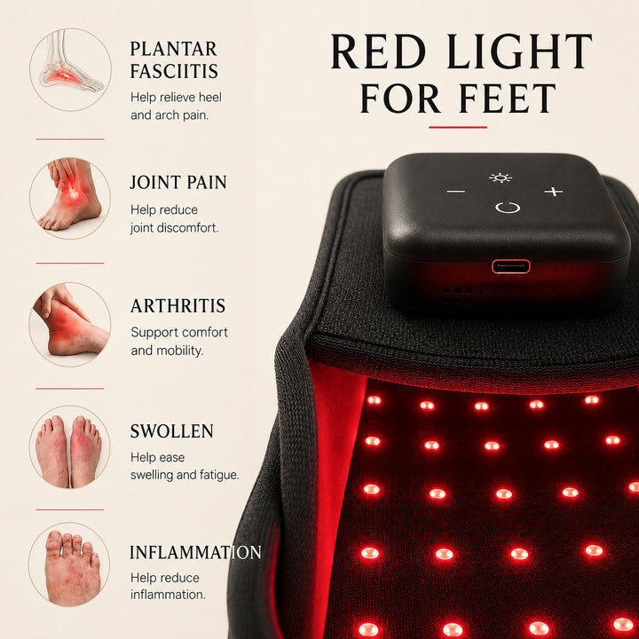 Red light heating therapy shoes