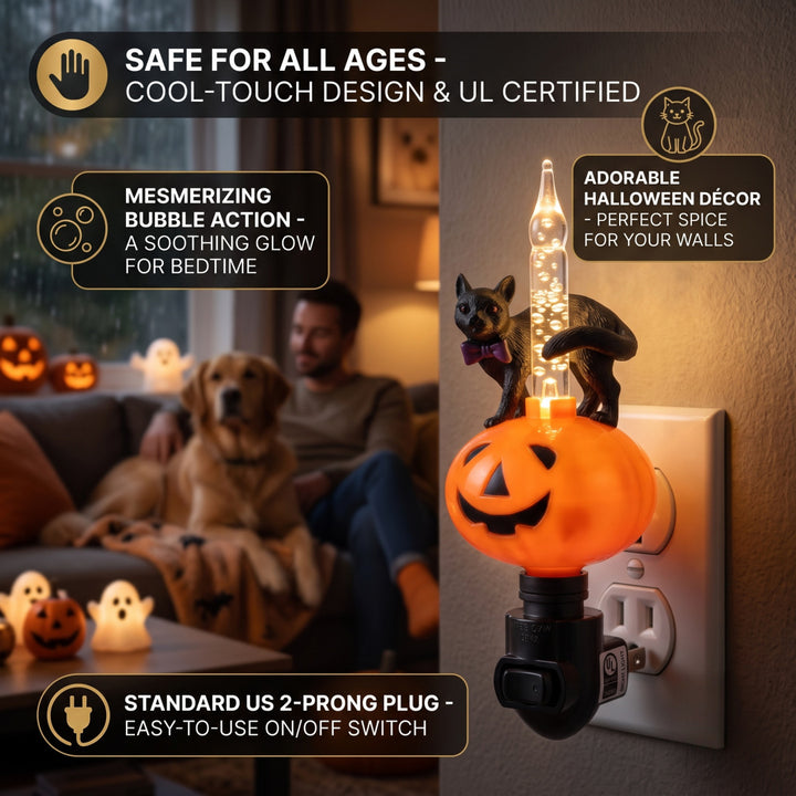 Black Cat Pumpkin Liquid Lamp