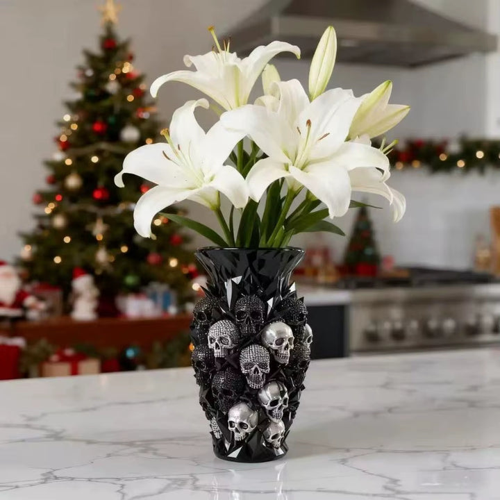 Gothic Diamond Skull Vase