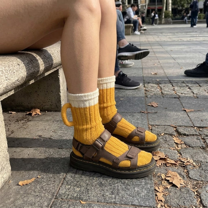 Chunky wool beer socks