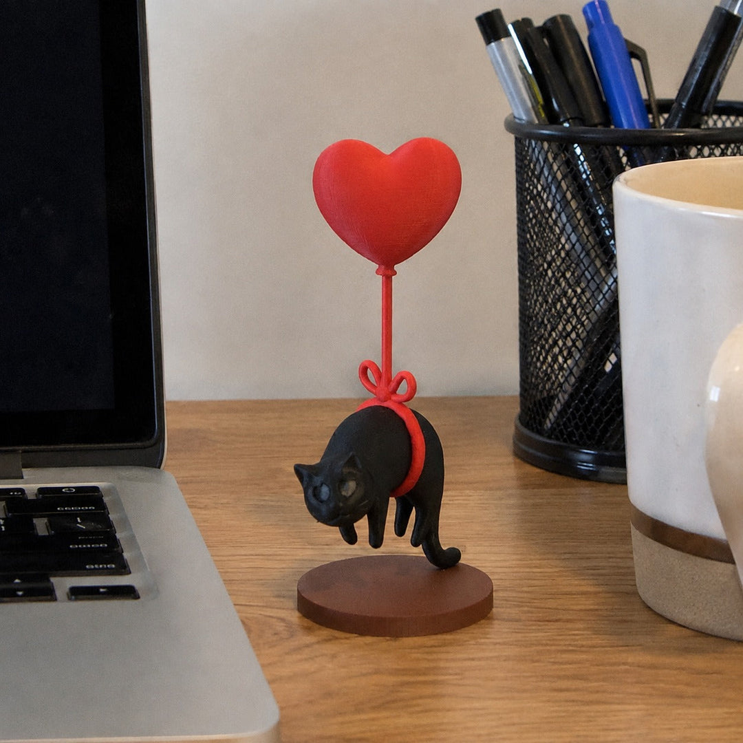 Floating Black Cat Desktop Ornament