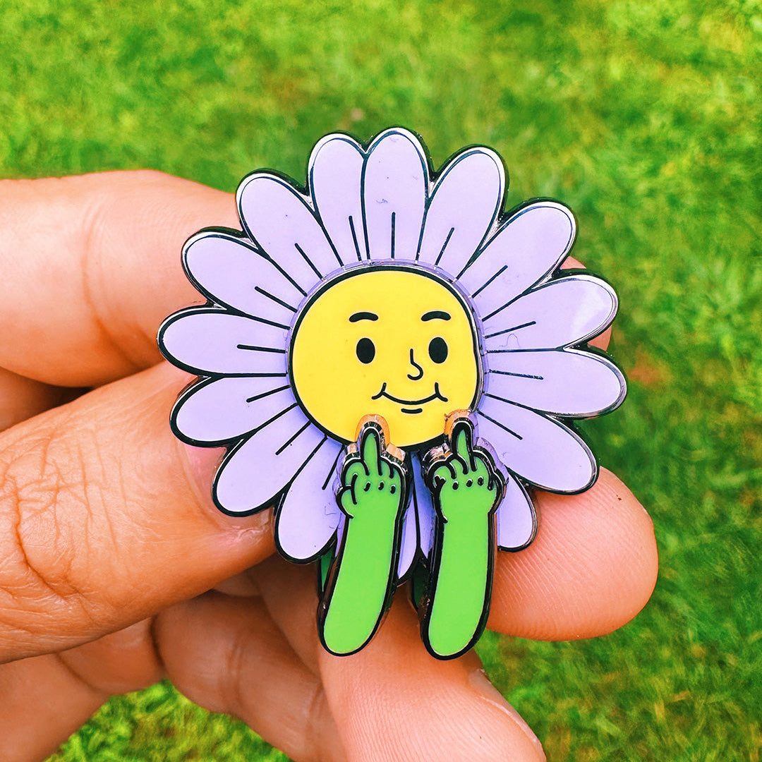Attitude Daisy Enamel Pin