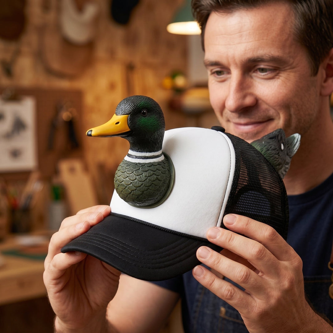 3D Wild Duck Head Funny Mesh Cap
