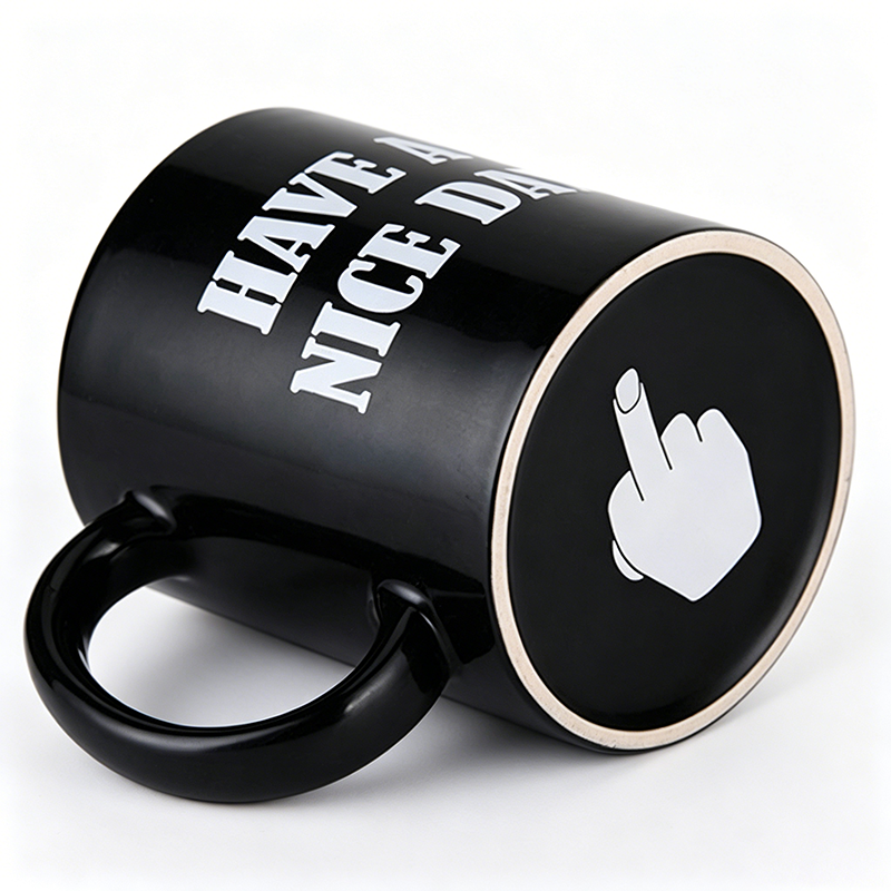 Creative Ceramic Mug with Middle Finger Design