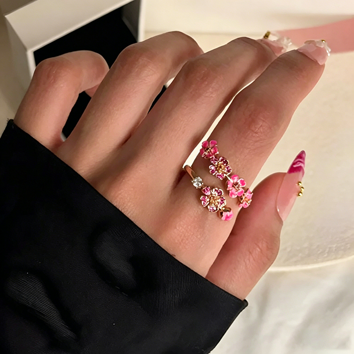 Rose Gold Peach Blossom Ring